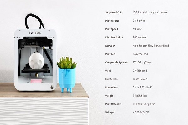 Toybox 3D Printer Specifications